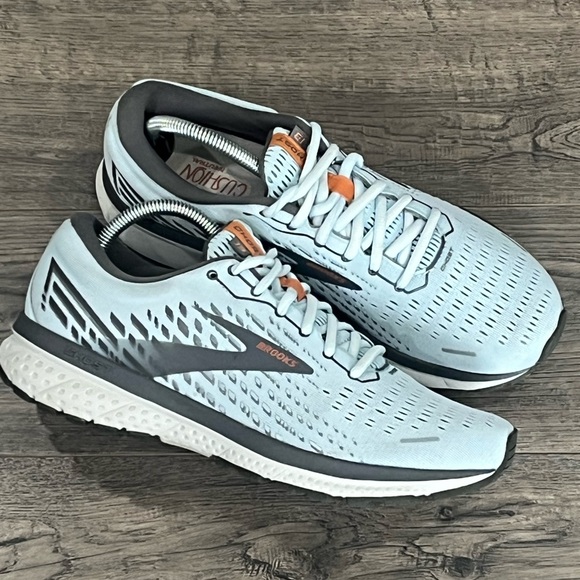Brooks Shoes - Brooks Ghost 13 Light Blue Pearl Gray Running Shoes 1203381B435 Womens Size 10.5